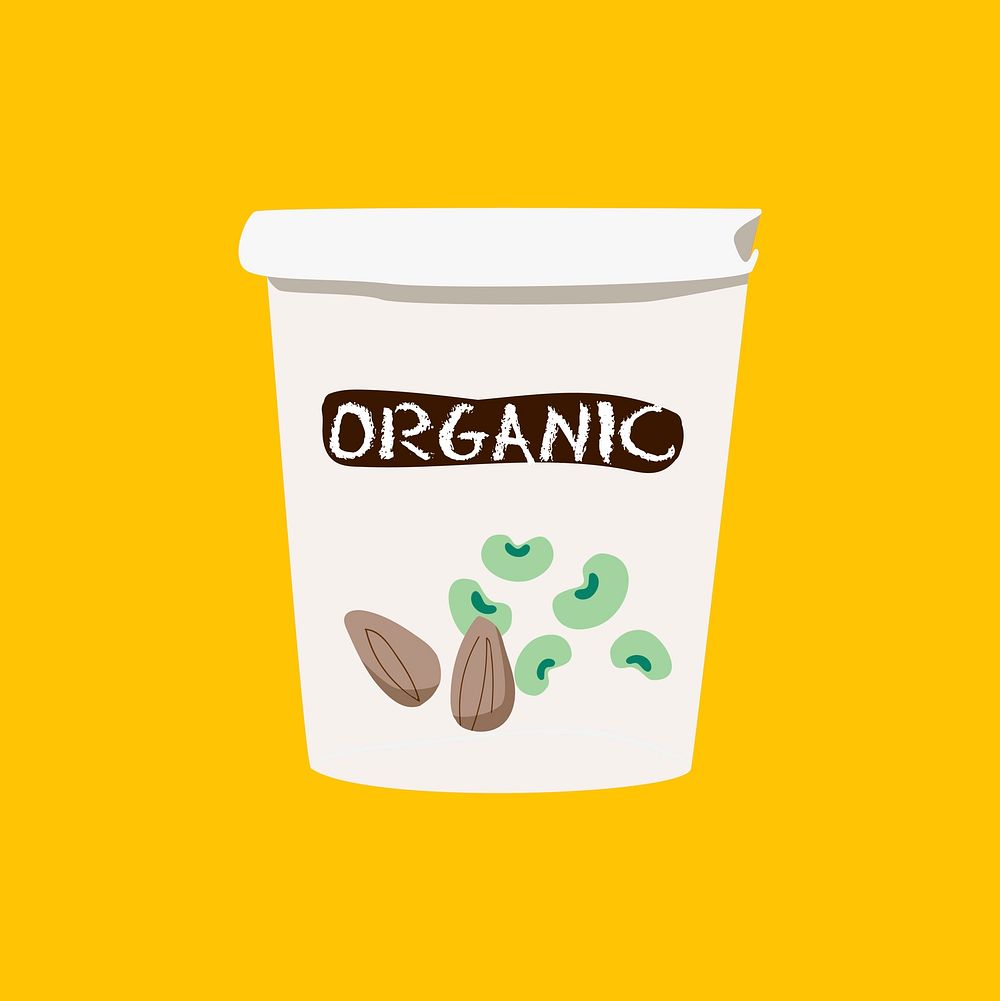 Organic soybean and almond yogurt vector