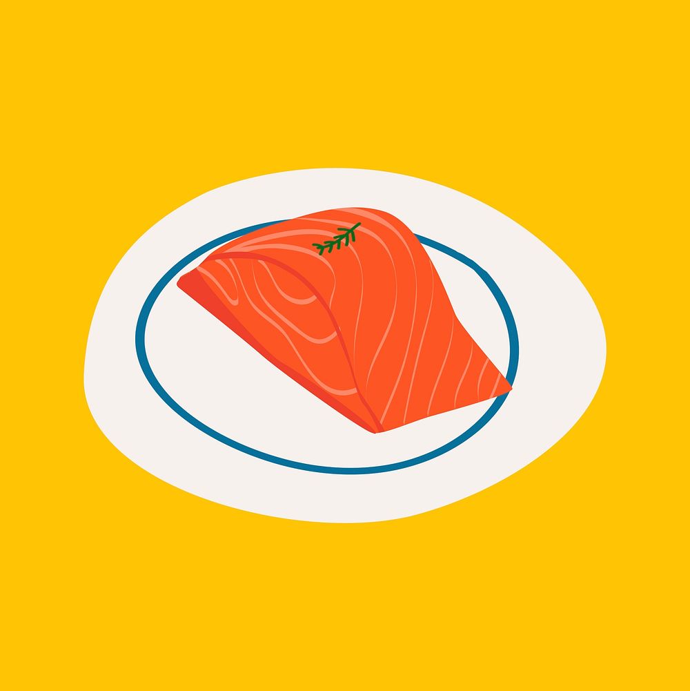 Fresh raw salmon healthy ingredient vector