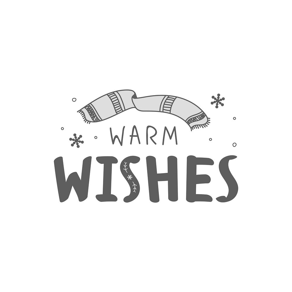 Christmas warm wishes greeting typography style