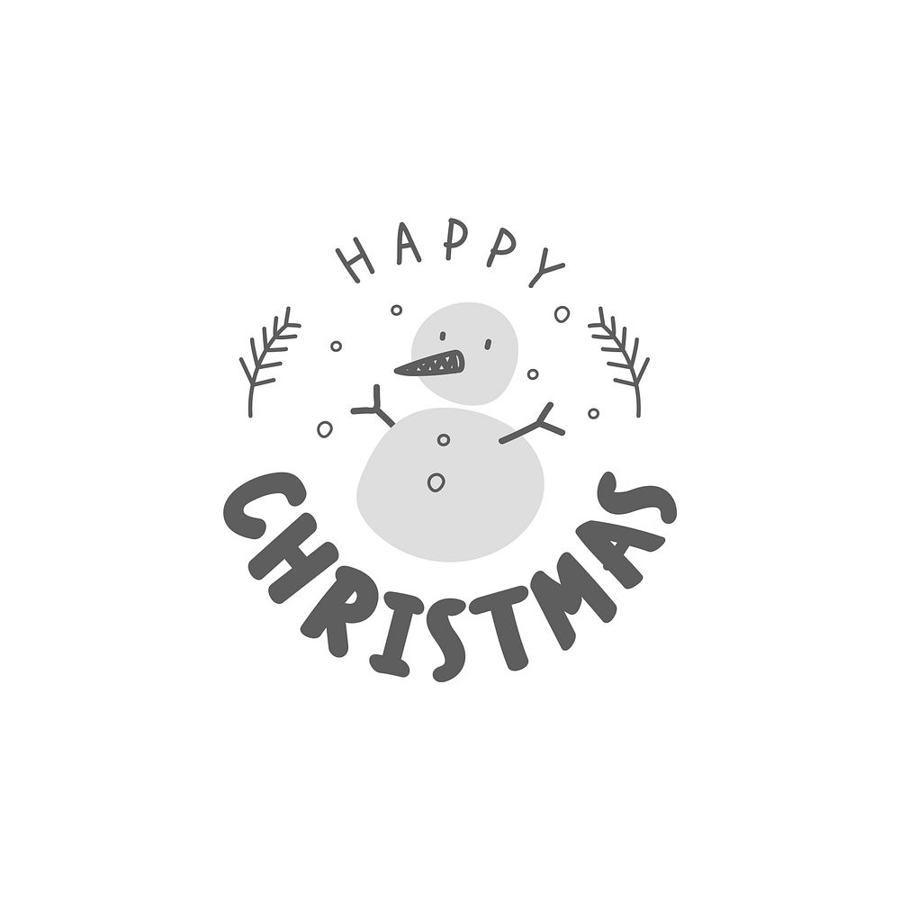Happy Christmas greeting phrase typography style