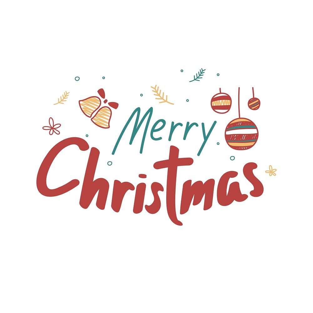 Merry Christmas greeting phrase typography | Premium Vector - rawpixel