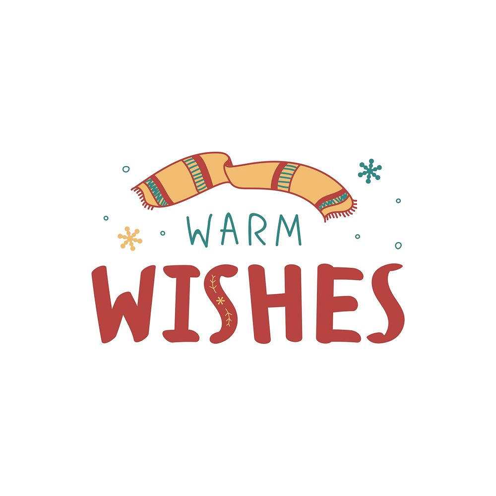 Christmas warm wishes greeting typography style