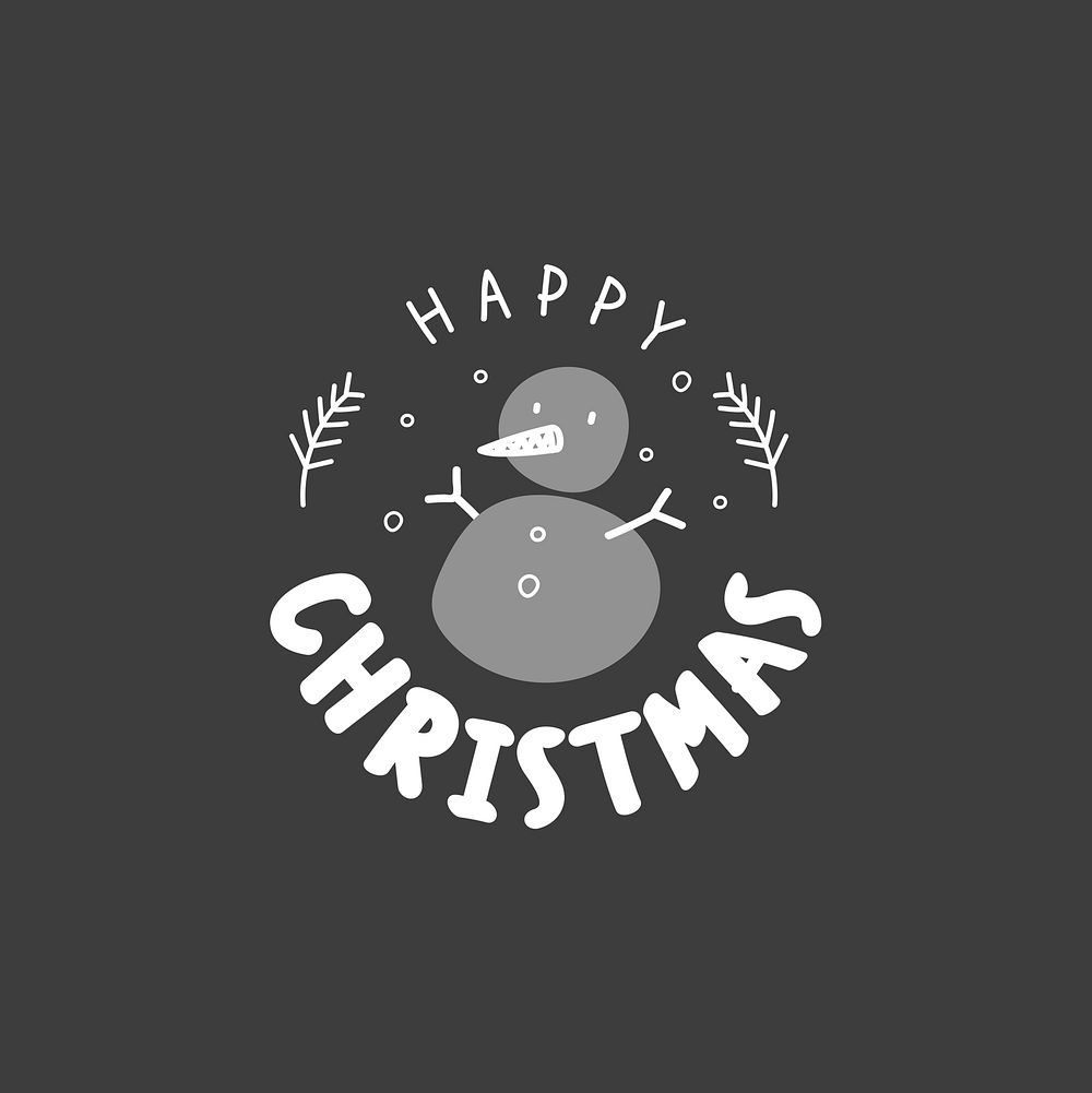 Happy Christmas greeting phrase typography style