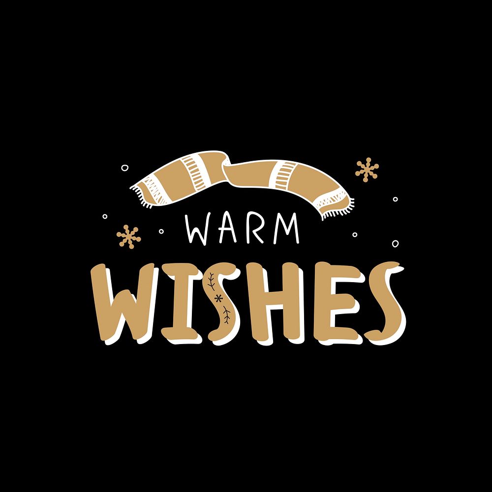 Christmas warm wishes greeting typography style