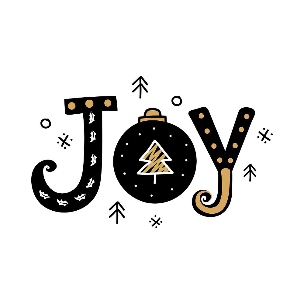 Joyful Christmas holiday greeting phrase typography style
