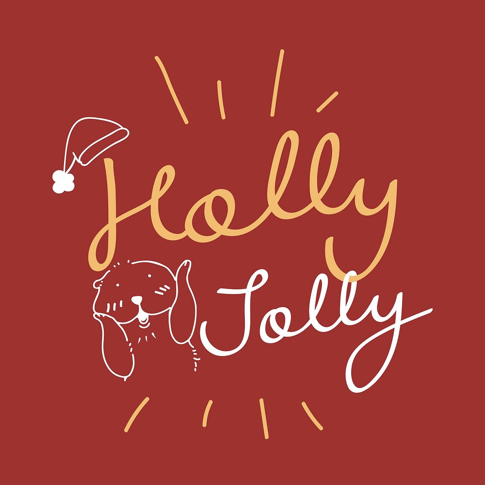 Holly Jolly Christmas holiday greeting typography style