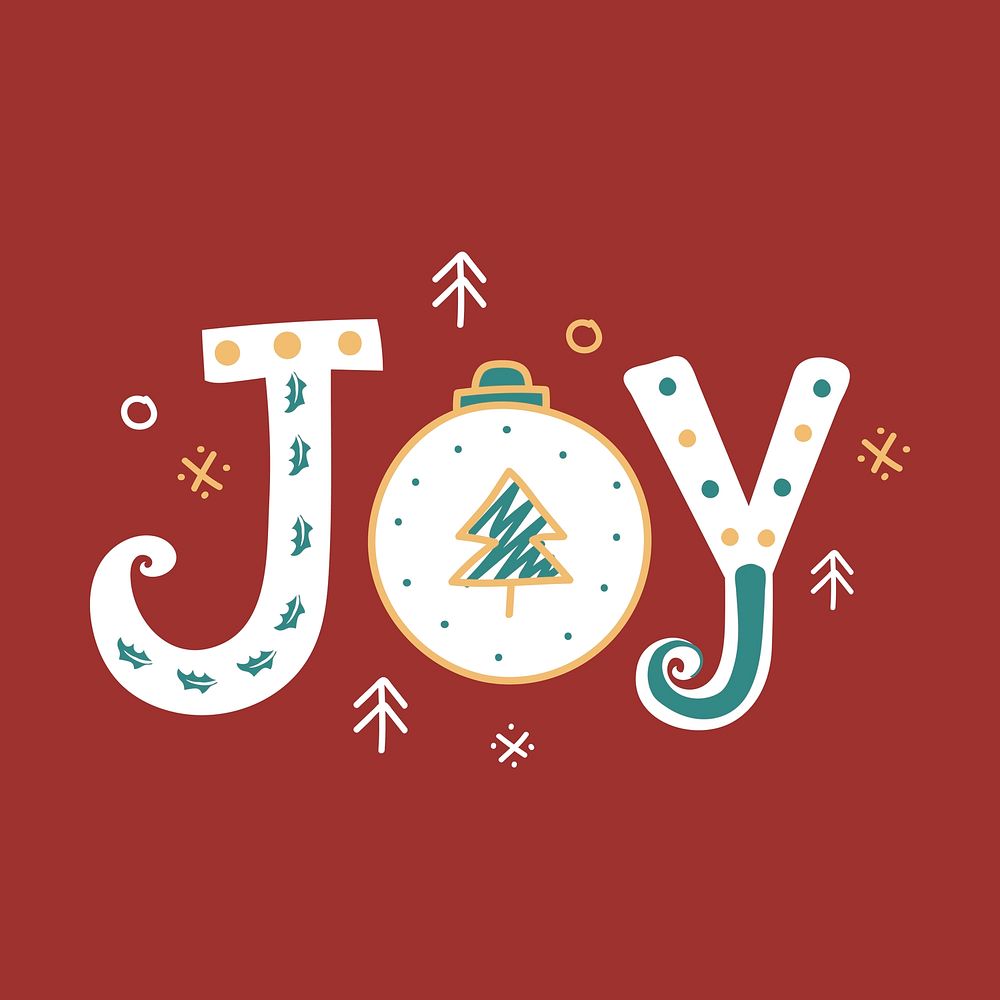 Joyful Christmas holiday greeting phrase typography style