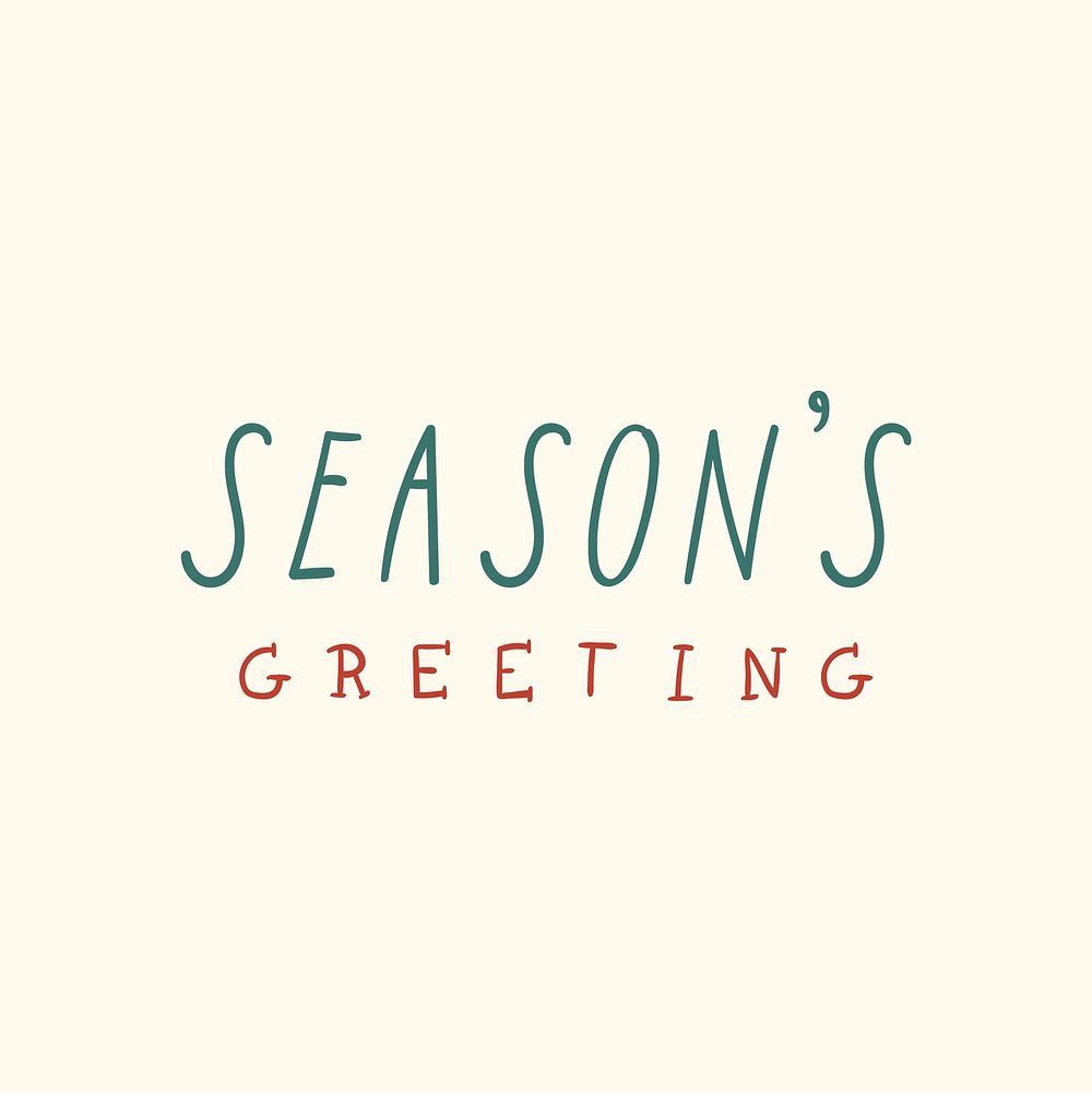 Christmas Season's Greeting's typography style