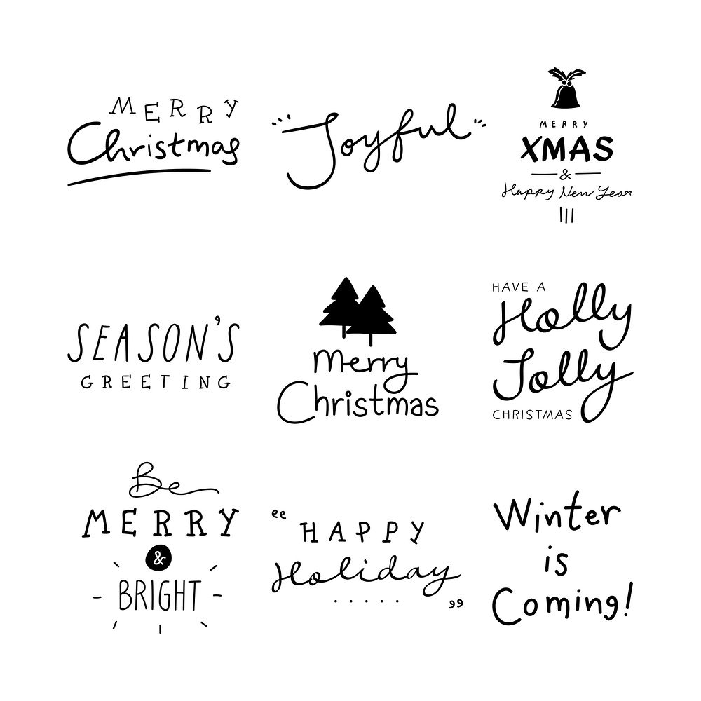 Christmas holiday greeting se typography style