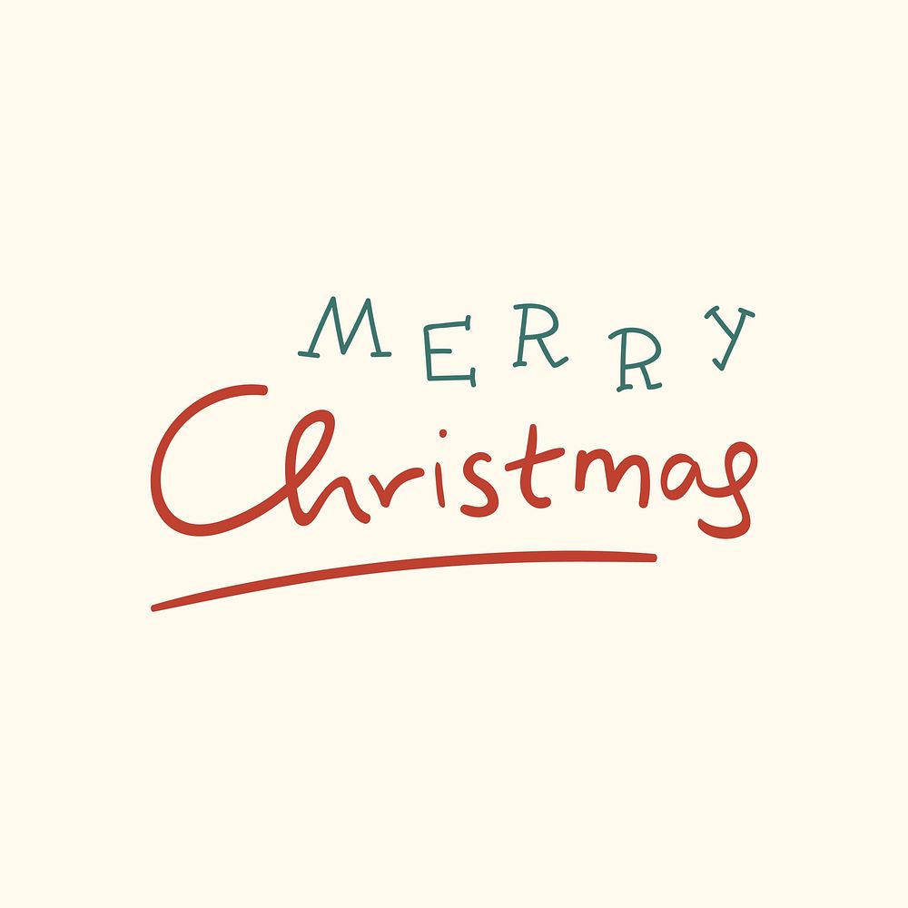 Merry Christmas greeting phrase typography style