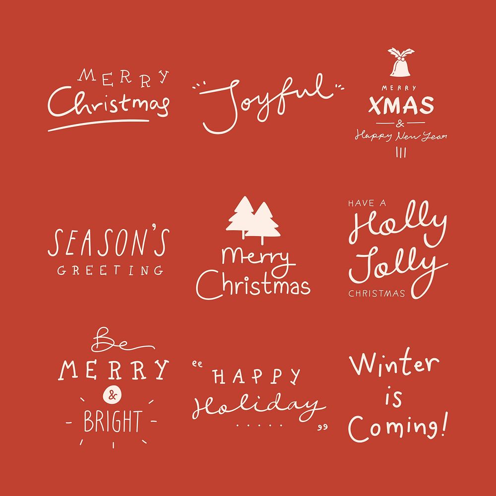 Christmas holiday greeting se typography style