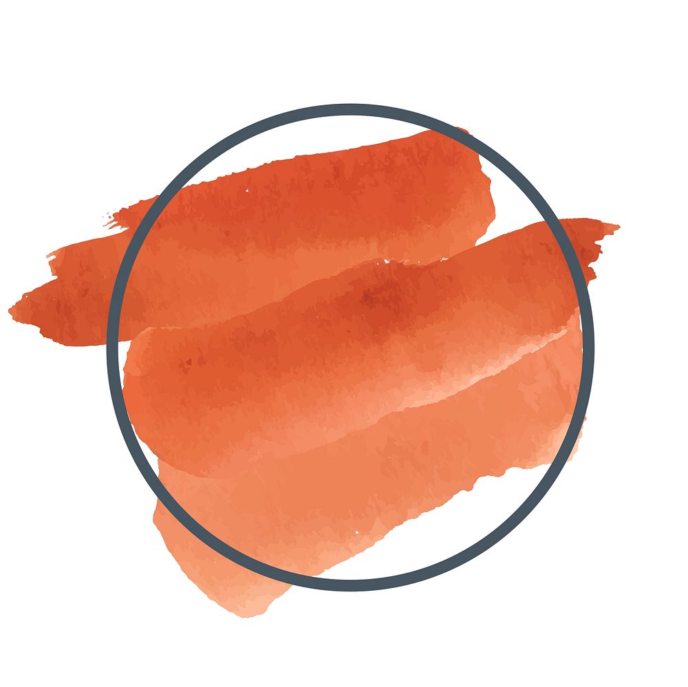 Round orange watercolor banner vector