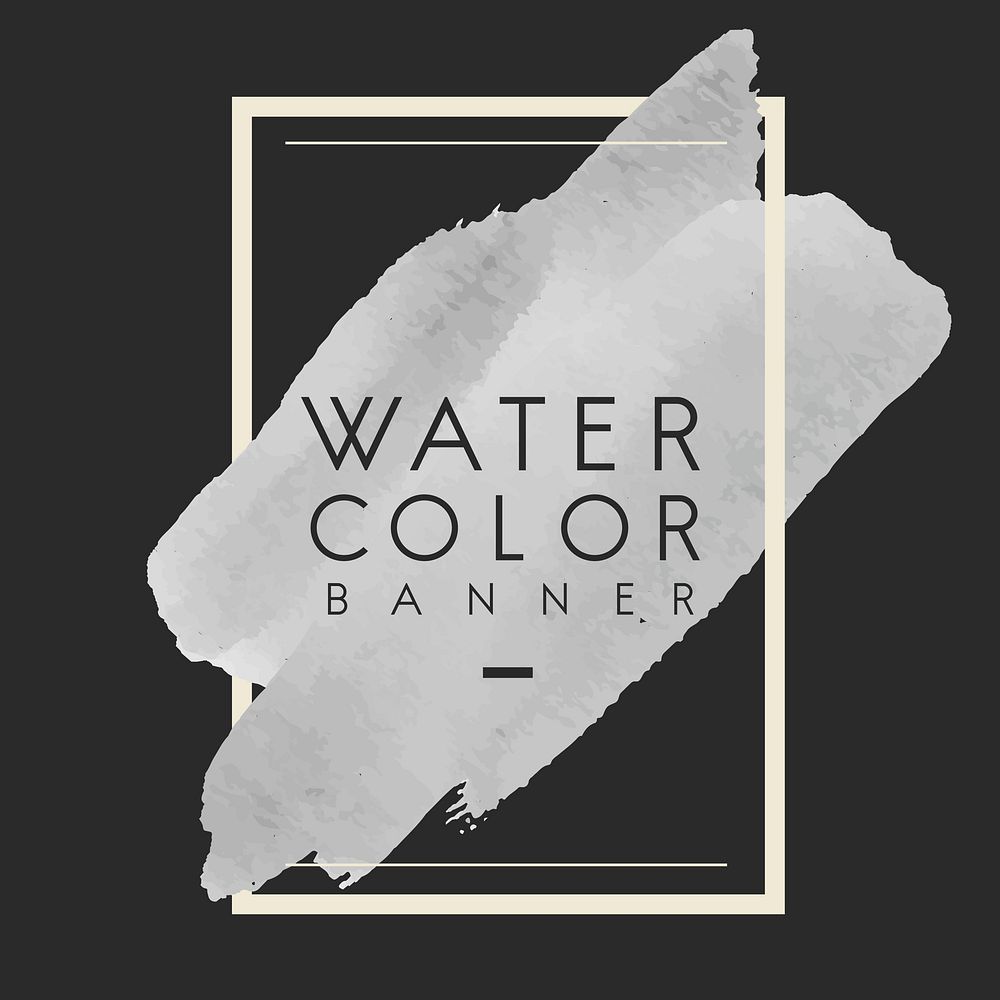 Gray watercolor banner design vector