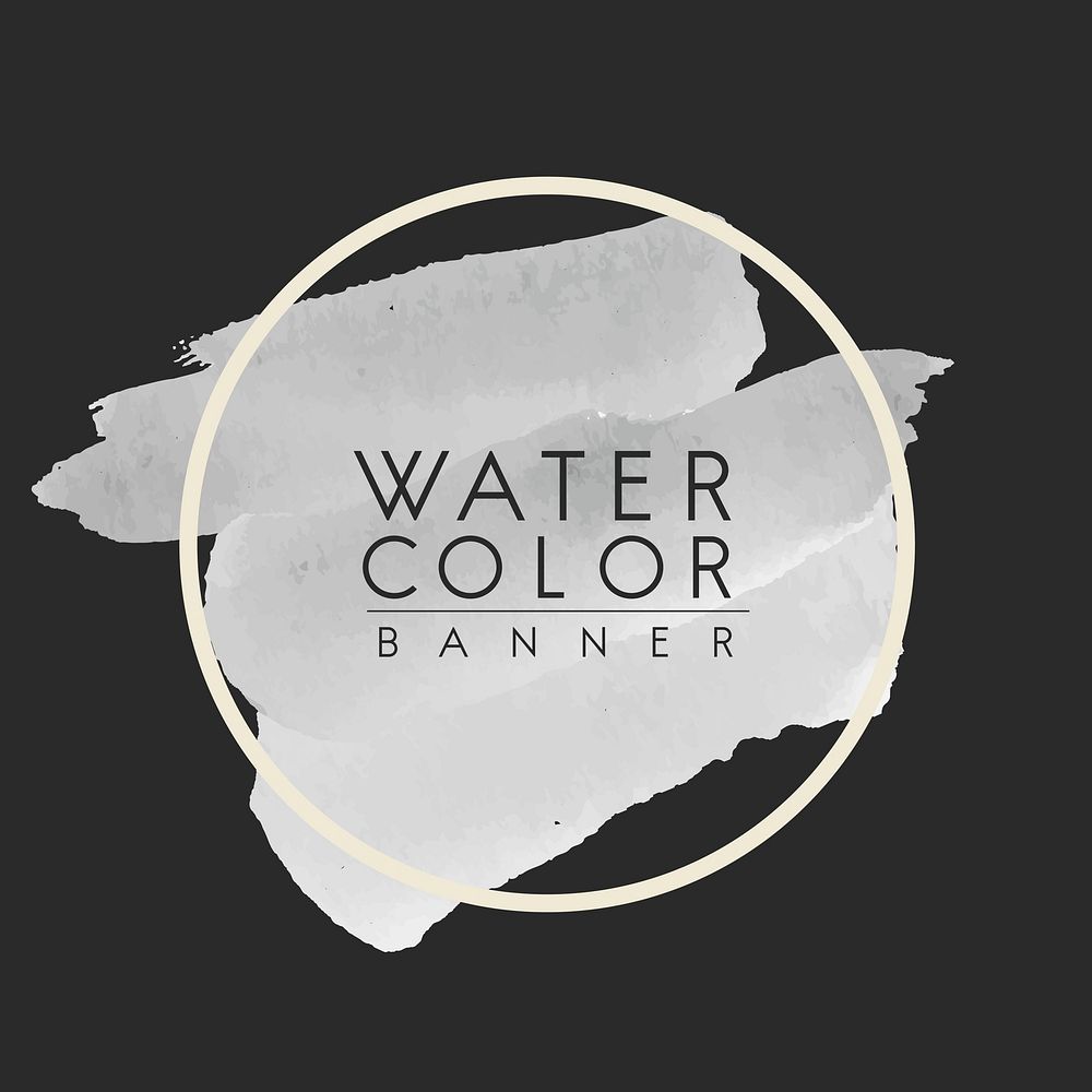 Circle gray watercolor banner vector