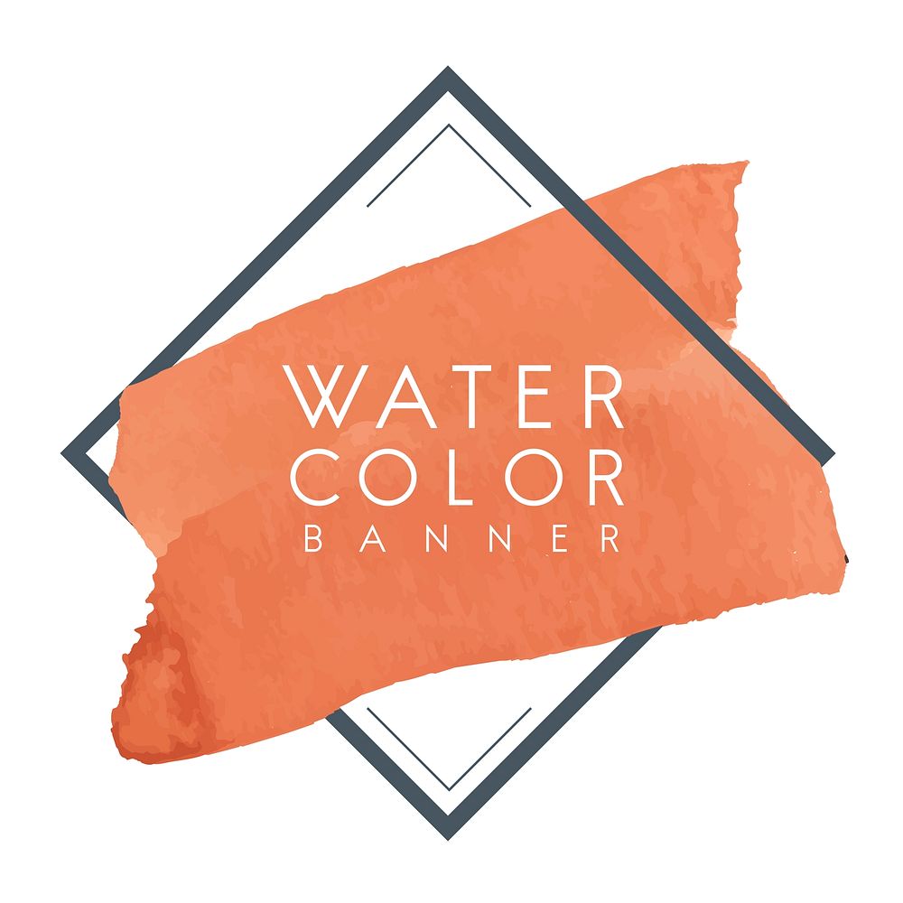 Orange watercolor banner design vector