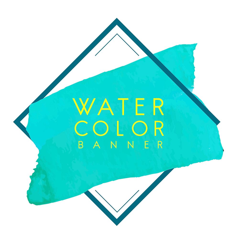 Green watercolor banner design vector