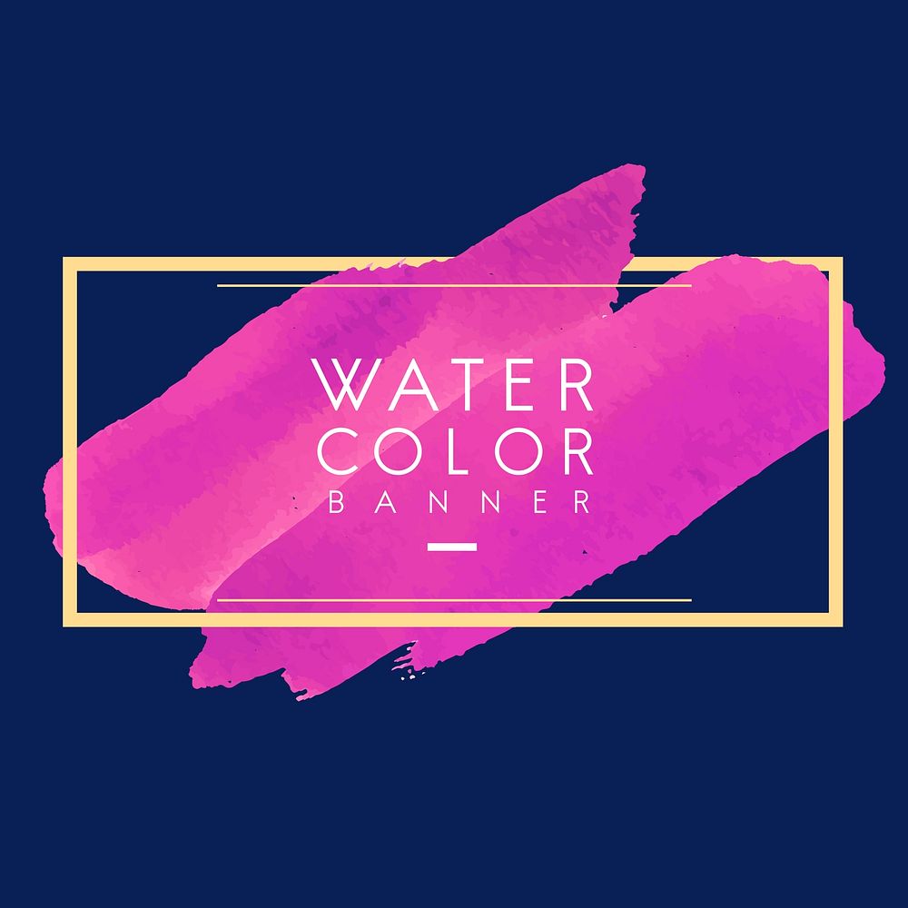 Magenta watercolor banner design vector