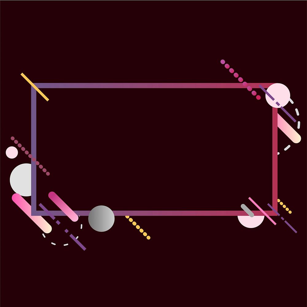 Modern rectangle banner in colorful frame illustration