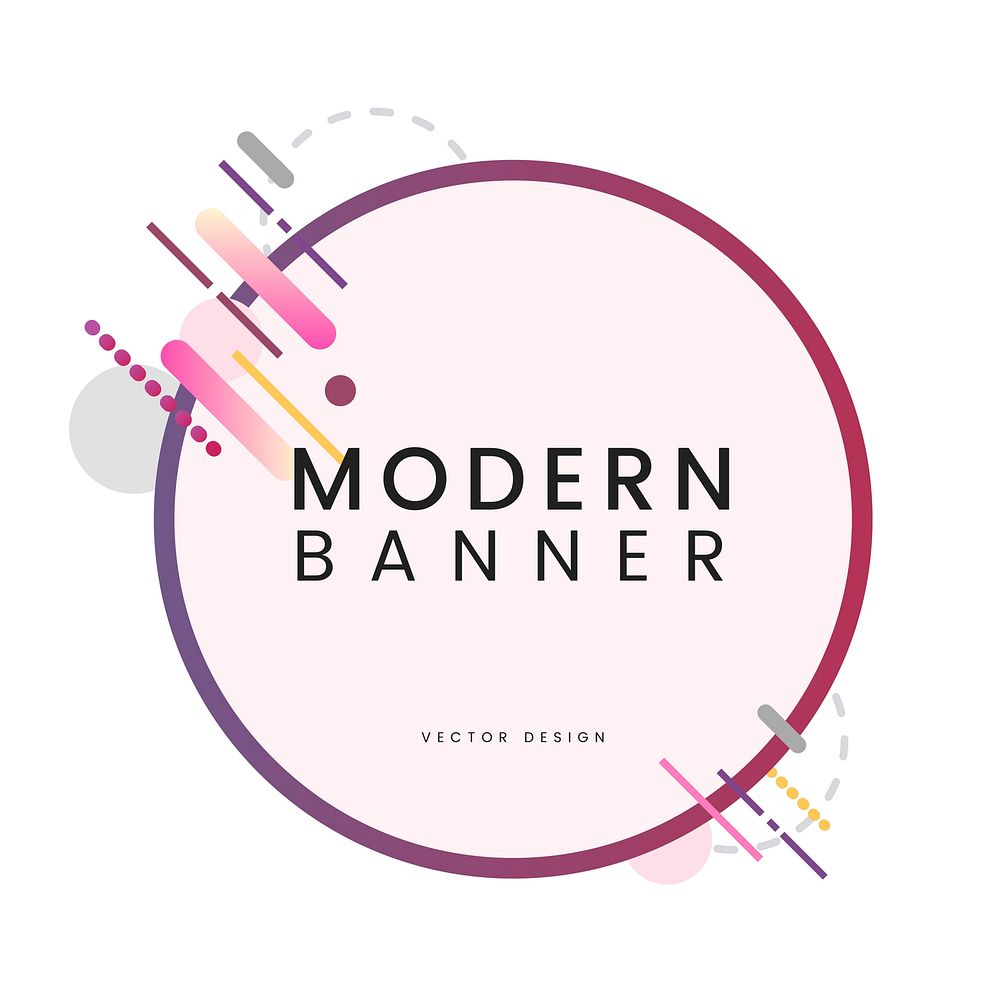 Modern circle banner in colorful frame illustration