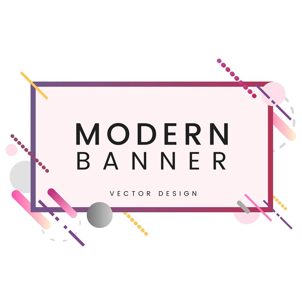 Modern rectangle banner in colorful frame illustration