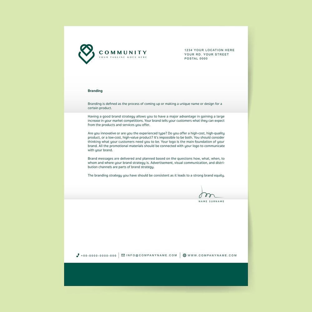 Business letterhead sample design template