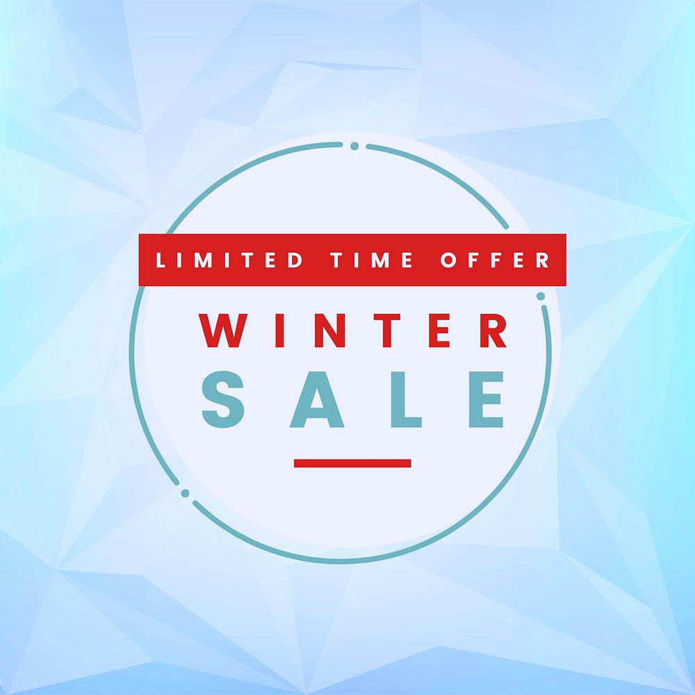 Limited time offer winter sale vector