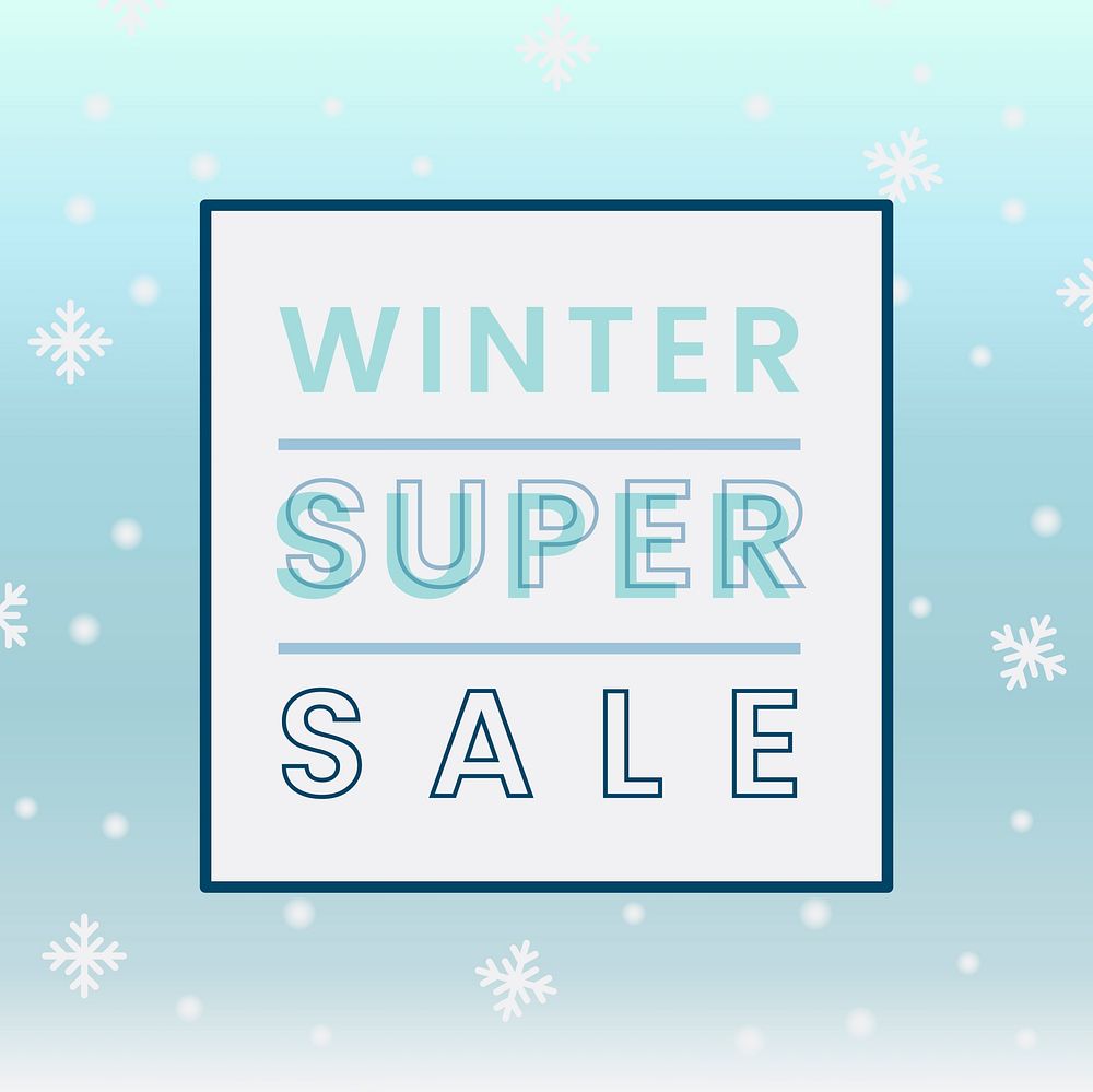 Winter super sale badge vector
