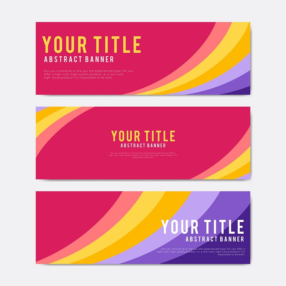 Colorful and abstract banner design templates