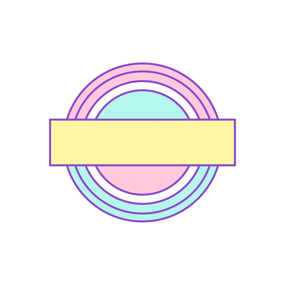 Cute pastel round badge illustration