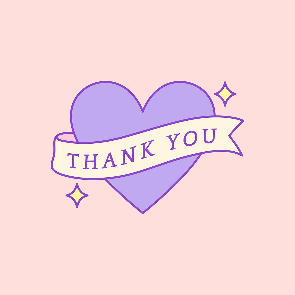 Cute and girly Thank You badge vector