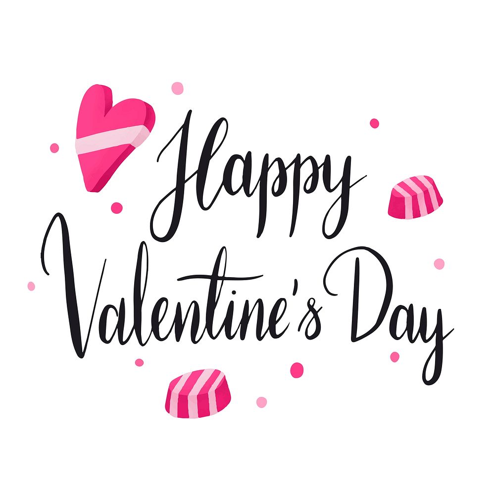 Happy valentines day typography vector