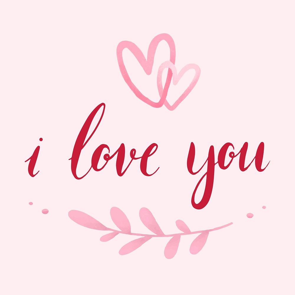 I love you typography vector
