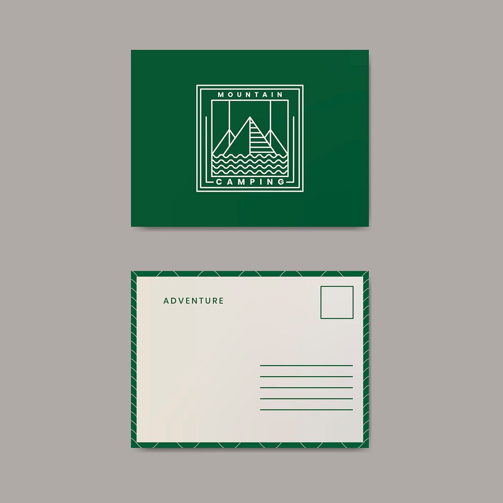 Post card design template mockup