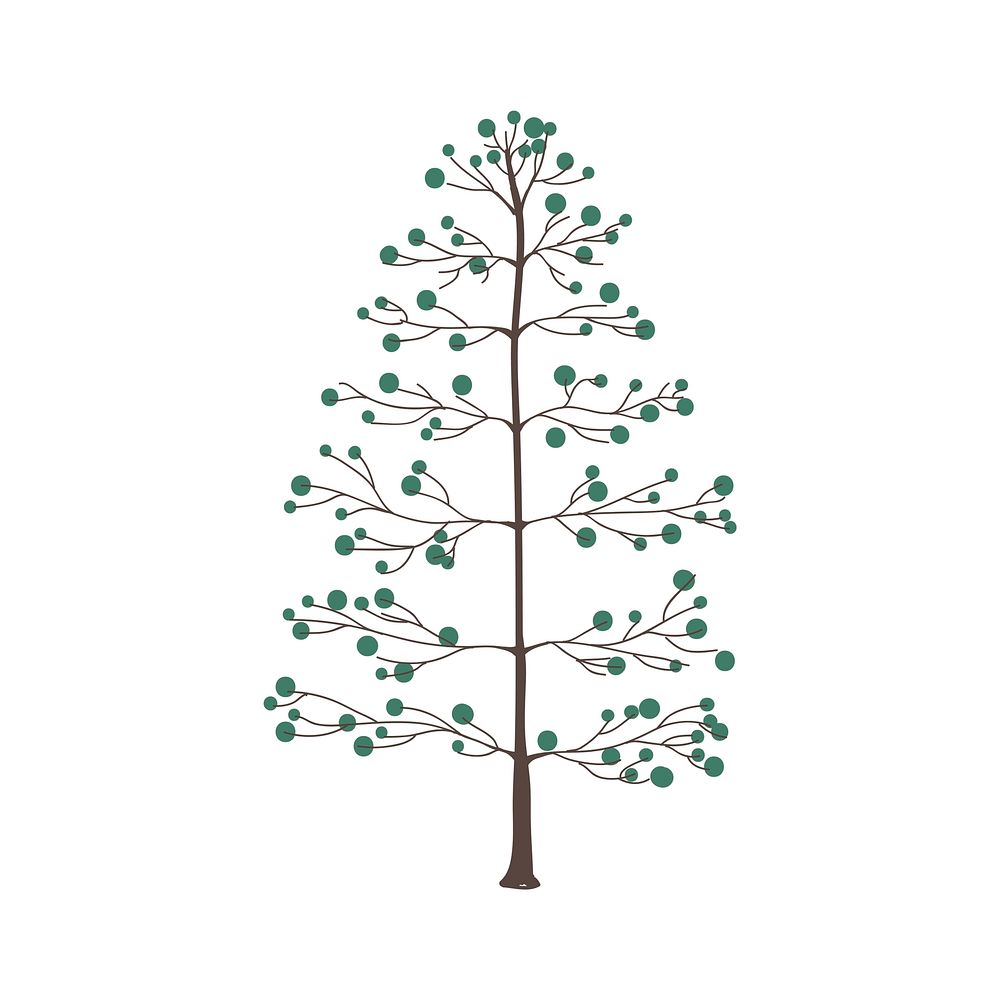 Tree with round green leaves vector