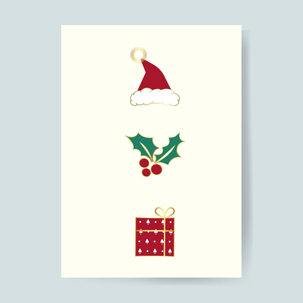 Christmas card with festive designs vector