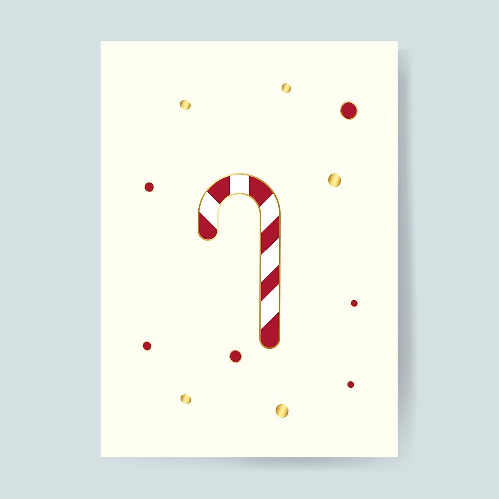 Festive Christmas candy cane card vector