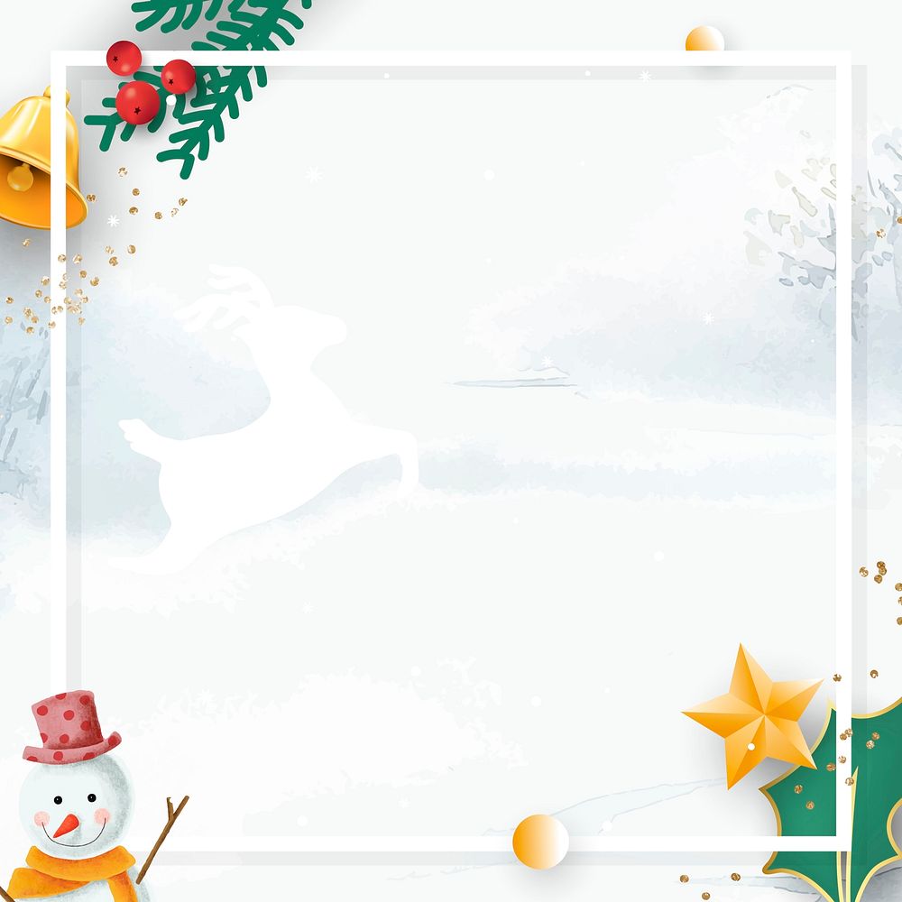 Christmas frame on winter background mobile phone wallpaper vector