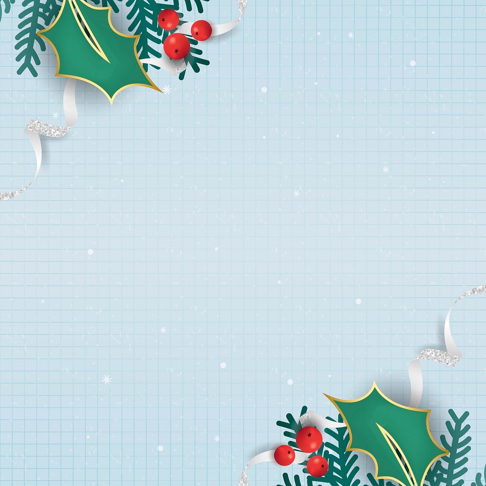 Christmas doodle on light blue notepaper background vector