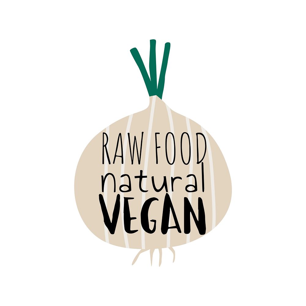 Raw food natural vegan on an onion vector