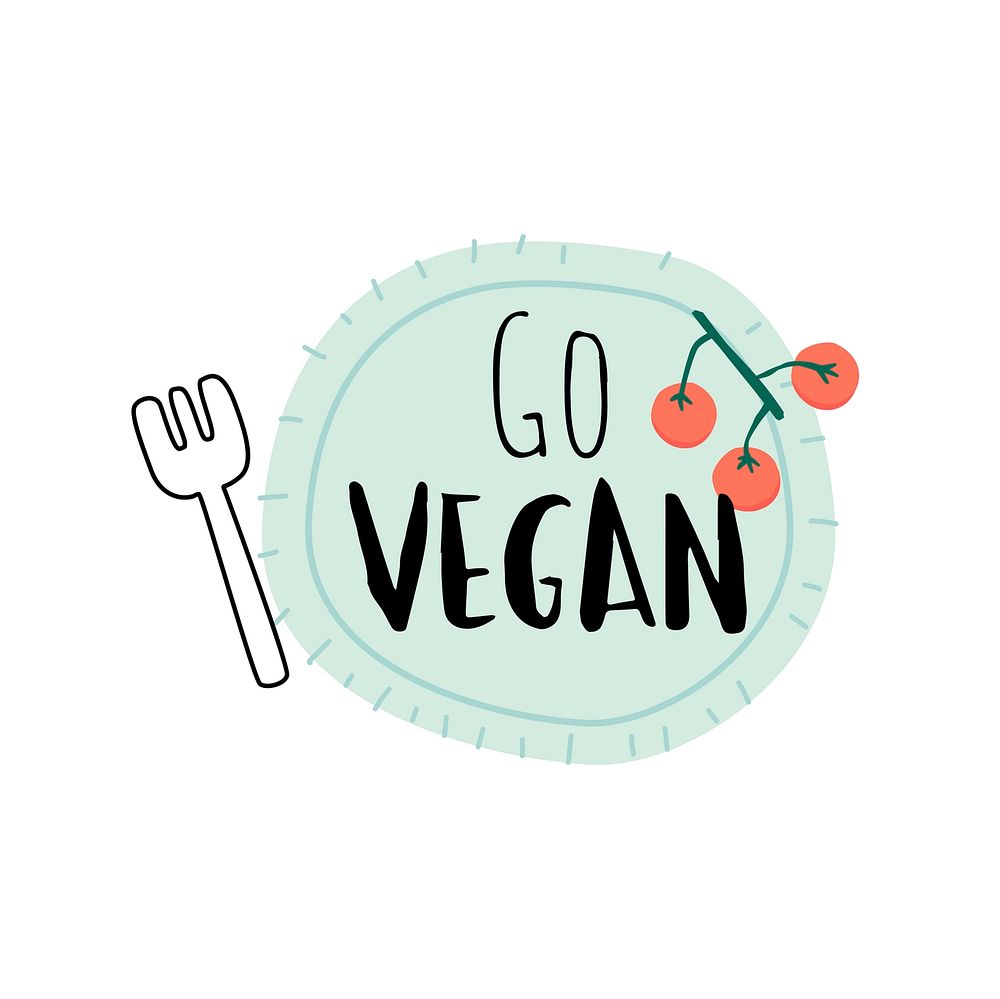 Go vegan on a plate logo vector