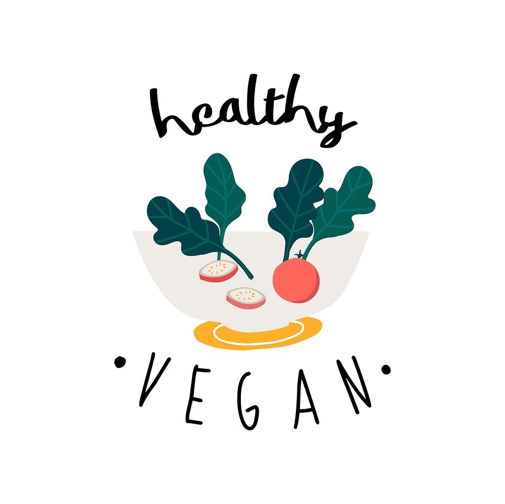 Healthy vegan salad in a bowl vector