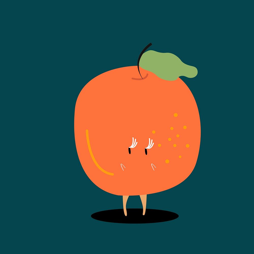 Fresh orange cartoon character vector