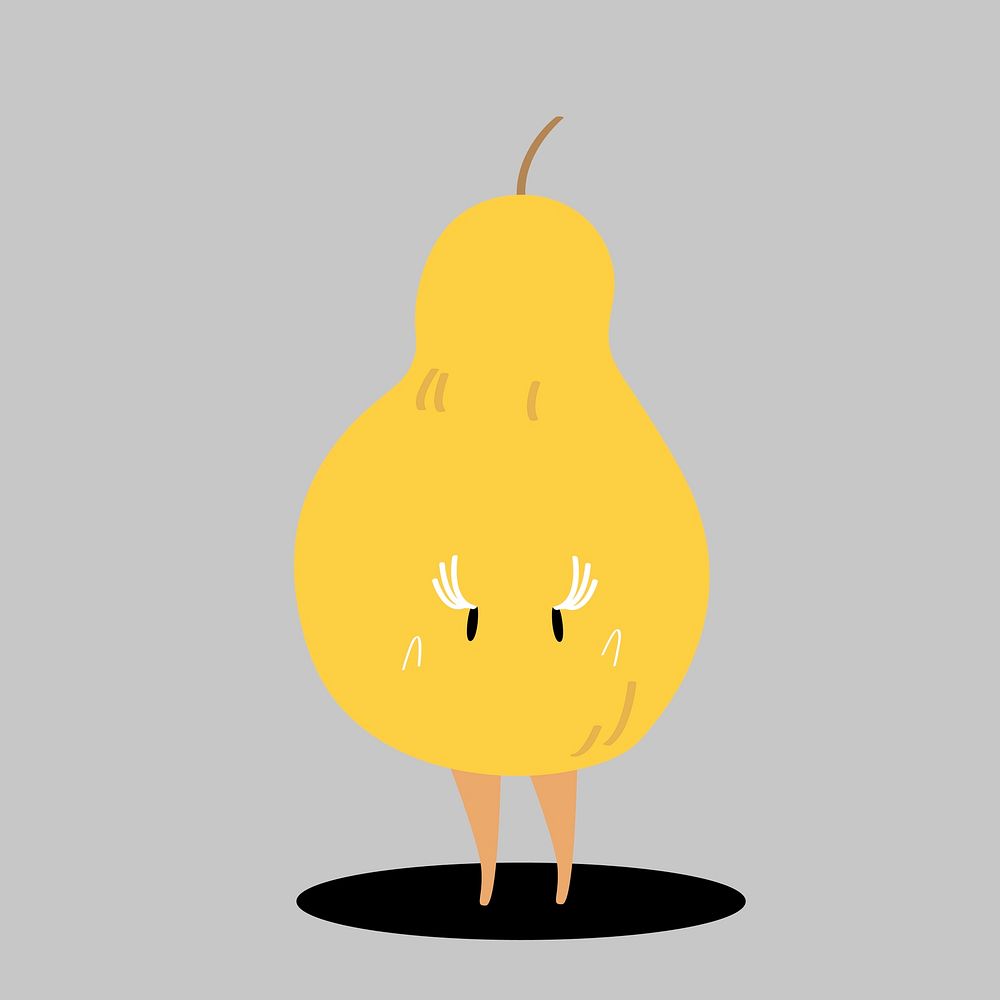 Golden pear cartoon character vector