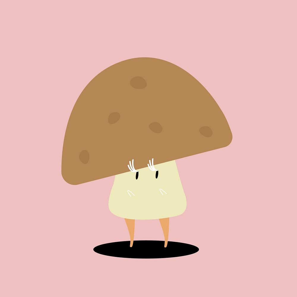 Organic mushroom cartoon character vector