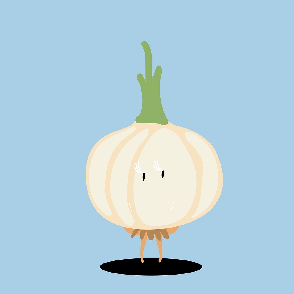 Fresh onion cartoon character vector