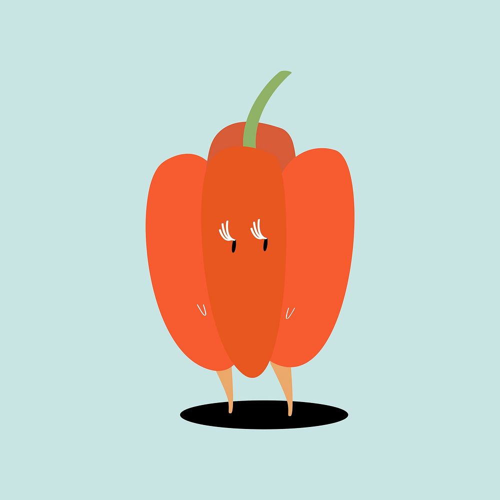 Bell pepper cartoon character vector