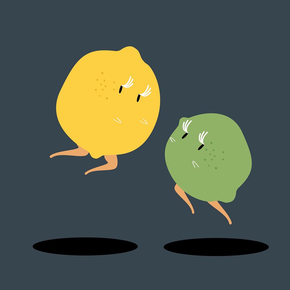 Fresh lemon and lime cartoon character vector