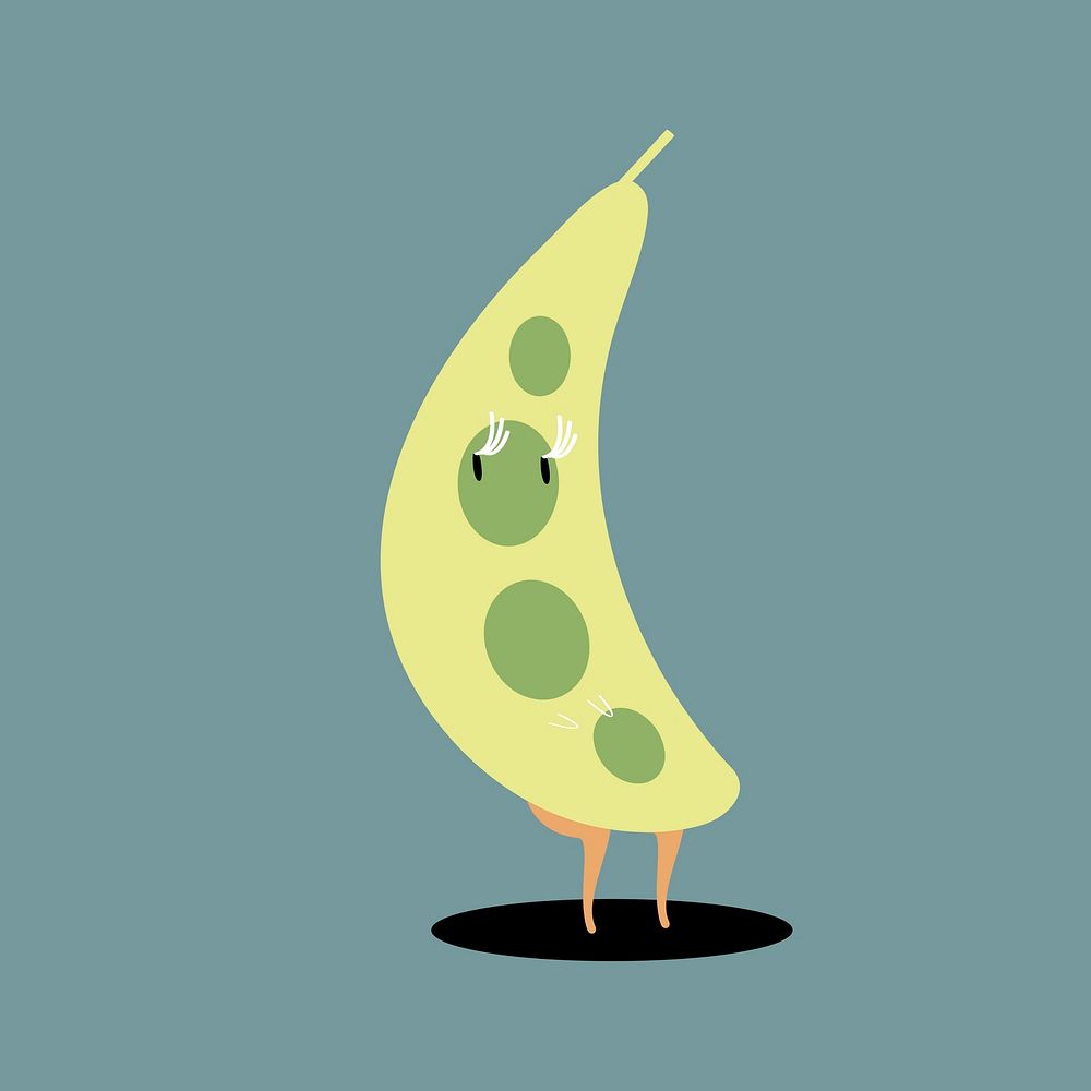 Fresh peas cartoon character vector