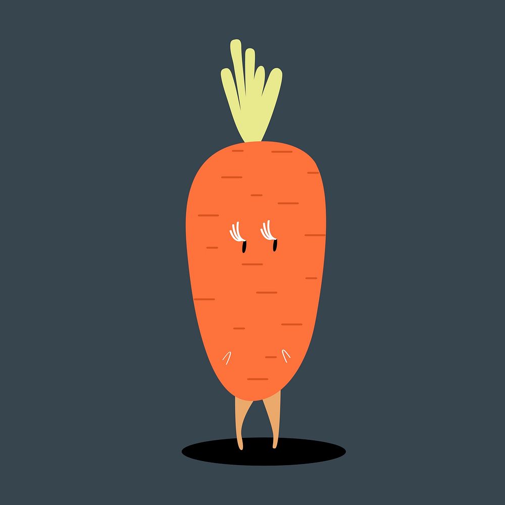 Organic carrot cartoon character vector