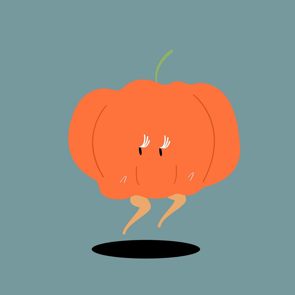 Organic pumpkin cartoon character vector